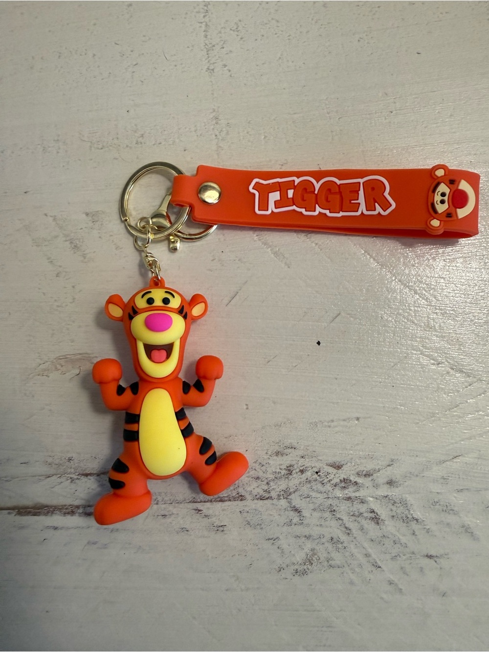Disney Tigger Keychain Winnie the Pooh PVC Backpack Clip Charm Orange